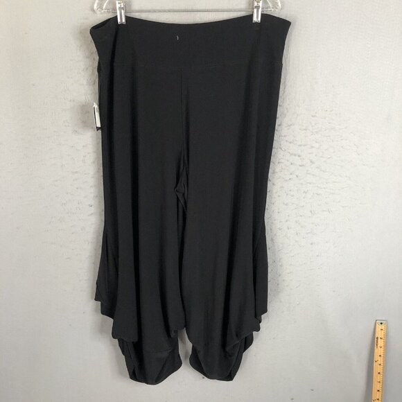 John Mark Pants Womens XL Black Slinky Travel Knit Mod Asymetric Stretch NEW - Picture 3 of 16